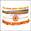 Braccialetti con ciondoli Filo di cera regolabile Tessuto Bohemian Amicizia Bracciale con corda intrecciata Bracciale per donna Uomo Gioielli Dhs Q539Fz Drop Deli Dhzdy