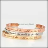 Manchette en acier inoxydable Inspirational Bangle She Believed Cod So Did Simple Lettering Word Bracelets Pour Femmes Hommes Mode Drop Deliver Otlmb