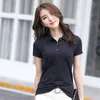 Dames Polos Summer Fashion Polo Cotton Shirt Women Casual korte mouw Tops Plus size vrouwelijke Slim Mujer -shirts