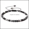 Fios de miçangas de miçangas de 4 mm Breads Bracelet para mulheres Idas naturais Onyx LAZI Lazi Pulseiras de joias ajustáveis ​​entrega de jóias OTEOH