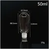 Packing Bottles 50Ml Empty Alcohol Refillable Bottle With Key Ring Hook Clear Transparent Plastic Hand Sanitizer For Travel Drop Del Dhrie