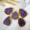 Anhänger-Halsketten ZHEN-D Schmuck Natürlicher Uruguay-Amethyst-Edelstein Unregelmäßig geschliffener Quarz-Lila-Kristall-Halskette Handgefertigtes Heilungsgeschenk