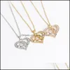 Pendant Necklaces Fashion Hand In Mom Crystal Love Heart Shape Gold Sier Chains For Women Mothers Day Jewelry Gift Drop Delivery Pend Otmpm