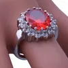 Wedding Rings Fashion Red Garnet Women's Jewelry Silver Color Filled Gift Party Ring R2112