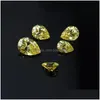Other Real Yellow Color Vvs1 Pear Cut Moissanite Loose Stones Diamond Test Pass Synthesis Gemstones For Diy Jewelry Makingother Drop Dhmxi