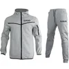 Gymkläder 2023 Cotton Tech Fleece Man Tracksuit Custom Logo 2 PCS Men Jacket och Pant Suit Training Sportswer