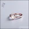 Fedi nuziali Anello da damigella d'onore a forma di cuore in oro rosa minimalista carino per donna Amante della moda Amicizia Ragazza di fidanzamento all'ingrosso Dr Otiwt