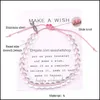 Beaded Strands Breast Cancer Charm Armband Handgjorda Ocean Natural Stone Transparenta pärlor Täckade för kvinnor Rope Frihets smycken OTN76