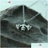 Pendant Necklaces Lanseis 1Pcs Cute Animal Necklace Women Little Bat Drop Delivery Jewelry Pendants Dh6Gs