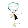 Link Chain Turquoise Braided Rope Tassel Hand Palm Pendant Bracelet For Women Fashion Natural Stone Beads Bracelets 3583 Q2 Drop De Dhqvs