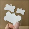 Tag tag de cachorro identificação de etiqueta de carteira 50 pcs por atacado de metal diy alumínio sublimação nome de animal de estimação pingente ambos os pratos brancos entrega do jardim doméstico su dh1wd