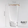 ディナーウェアセットゴールデンエッジガラスカップ高品質の明快なジュースクリスタルレッドワインビッグ容量6種類のサイズの飲み物セット1PCS