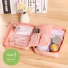 Förvaringslådor Oxford Portable Makeup Box Travel Washbag Waterproof Organizer Personlig hygienpåse för Commetics i badrum och strand