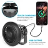 Lanternas portáteis Camping solar Camping Light Rechargable Fan com lâmpada LED Black Color Drop