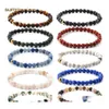 Beaded Strands 6Mm Fashion Design Natural Stone Healing Agate Stretch Beaded Bracelet Women Men Handmade Precious Gemstone Yoga Nce Otjx3