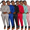 Plus Size Women Women Sport Wear Stand Collar Tracksuits Sexy Mulheres Casual Pullover com z￭per com Pant jogging 2pc Conjunto