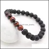 Fios de miçangas Minimalistas Chakra NCE ioga Pulseira de miçangas para homens 8mm Tigre Eye Natural Stone Charms Lava Bracelets Stretch Casual J oty8b