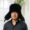 BERETS 2023Natural Fur Russian Aviation Hat with Ears Ushanka女性冬の温かいふわふわスタイリッシュな女性のテールキャップファッション