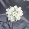 Fiori nuziali Calla bianca Giglio artificiale Bouquet da sposa Damigella d'onore Mariage Ramo De Novia Fiore