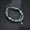 Anklets Vintage Shell Beads Starfish Turtle For Women Handmade Beaded Anklet Bracelets Foot Jewelry Bracelet Drop Delivery Ottvi