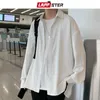 Hommes chemises décontractées hommes vêtements solides vêtements Vintage 2023 hommes chemise boutonnée blanc Harajuku mâle coréen mode Blouses hommes