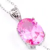 Pendant Necklaces 10 Pcs Wholesale For Woman Pink Zircon Jewelry Pendants Classic Oval 925 Sier Bridal Drop Delivery Dhecw