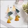 Charm Fashion Colorf Feather ￶rh￤ngen f￶r kvinnor Temperament Bohemian Long Tassel Girls Party Wedding Jewelry Gift Drop Delivery Dhrfh