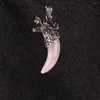 Pendant Necklaces 12pcs/lot Reiki Energy Healing Necklace Natural Stone Agates Fluorite Quartz Pendulum Moon Wolf Charm For Jewelry Making