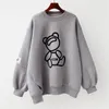 Harajuku Women's Harajuku Bear Sweater كبيرة الحجم رجعية 2023 ربيع وسترات الخريف ينسجم بأكمام طويلة