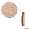 クリスマスの装飾天然木製スライス30pcs 3.54.0インチ丸い円の未完成の木の樹皮ログディスク