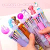 Kawaii mignon Animal dessin animé stylos à bille 35 couleurs école fournitures de bureau papeterie 10 multicolore coloré recharge