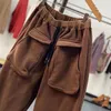 Women's Pants 2023 Spring Autumn Arts Style Women Cotton Pocket Patchwork Ankle-length Casual Loose Elastic Waist Harem P578