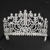 Bijoux de cheveux de luxe, variété d'or et d'argent, couronne de princesse en cristal, tête de mode, accessoires de mariage faits à la main pour dames