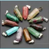 Arts And Crafts Natural Stone Hexagon Column Charms Quartz Crystal Chakra Reiki Healing Pendant For Diy Necklace Earrings Accessorie Dhtda