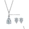 Other Trendy 1 D Color Vvs1 Pear Cut Moissanite Penant Necklace 925 Sterling Sier Gra Charm Birthday Giftother Drop Delivery Jewelry Dhbyd