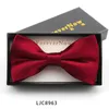 Bow Ties 2023 Fashion Men's for Wedding Double Fabric Color Color Bowtie Club Feast Suit Budfly Tie مع صندوق الهدايا