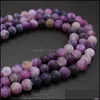 Stone Fashion Purple Agate Loose Beads Pick Size 4.6.8.10 Mm High Quality Strand Bead Natural Charms Handmade Diy Stretch Drop Deliv Otop1