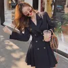 Casual Kleider Mode Hepburn Sexy Kleine Schwarze Kleid Frauen Business Anzug Französisch Stil Zweireiher Büro Dame Elegante Vestidos Rot