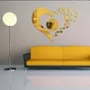 Relógios de parede Nórdicos Criativo Diy Acrílico Mirror Love Combinação Relógio Relógio Quarto Decoração da Moda Personalidade Assista