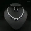 Necklace Earrings Set Funmode Classic Water Drop Colorful CZ Bridal Dubai Full Jewelry For Women Wedding Party Accessories FS206