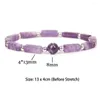 Anklets Fashion Women Natural Amethyst Bracelet Bead Charm Rectangle Women's Simple Weight Loss Bracel