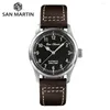 Montres-bracelets San Martin Montre 37mm Cadran Miyota 8215 Mouvement Automatique Mécanique Inoxydable C3 Lumineux Vintage Militaire 20bar