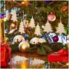 Décorations de Noël 60 pièces Halloween Talises en bois tags cadeaux en bois vide Ornements suspendus Découches Artisanat avec cordes en ficelle pour Dr Dhvzl
