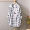 Blouses voor dames shirts anti-pilling zonbescherming zomer open voorste geruite geprinte zonnebrandcrème streetwearwomen's