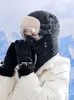 ベレット女性秋の冬暖かくて太いレイフェンハットサイクリング風力防止グローブスキーイヤー保護キャップネックマスクヘッドキャップ