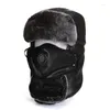 Bérets B-8817 Bomber masculin Hat à l'oreille masque masque masque de fourrure de fourrure