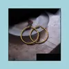 Hoop Huggie 4.5Cm Fashion Carved Earrings For Women Temperament Stainless Steel Party Wedding Golden Drop Delivery Jewelry Dhsoi