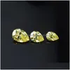 Other Real Yellow Color Vvs1 Pear Cut Moissanite Loose Stones Diamond Test Pass Synthesis Gemstones For Diy Jewelry Makingother Drop Dhmxi