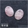 Pierre Inquiétude Pouce Gemme Quartz Rose Naturel Guérison Cristal Thérapie Traitement Reiki Minéraux Spirituels Mas Palm Gem À propos de Drop De Dhi3H