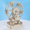 Dekorative Figuren DIY Drehbares 3D-Holzpuzzle Riesenrad Baumodell Elektronisches Wissenschaftsexperiment Produktionsset Für Kinder